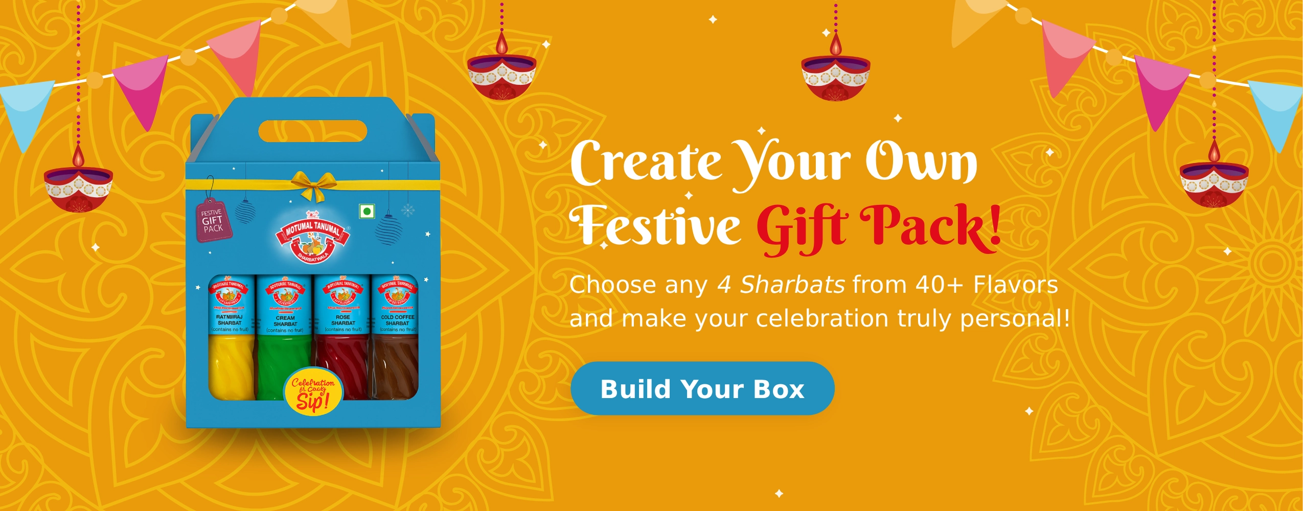 Gift Box of 4 bottle sharbat - Motumal tanumal